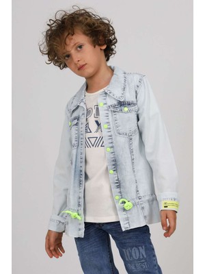 Miniğimin Cicileri Unisex Oxo Denim Gömlek ve Tşört Takım