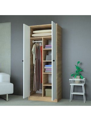 Mobilique Vegas Gardrop Askılı ve Raflı No:4