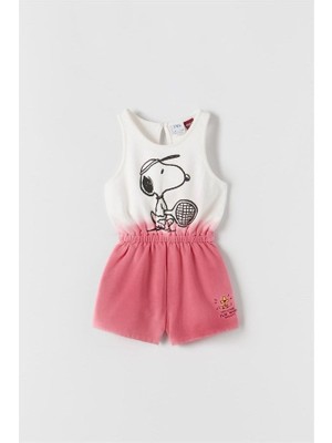 Miniğimin Cicileri Snpy Baskılı Kız Çocuk Penye Tulum