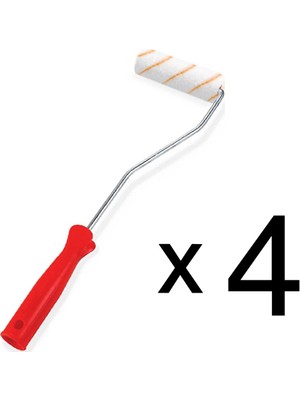 Avisa 4 Adet Rulo Fırça ve 10 cm Parmak Rulo Seti (Parmak Rulo)