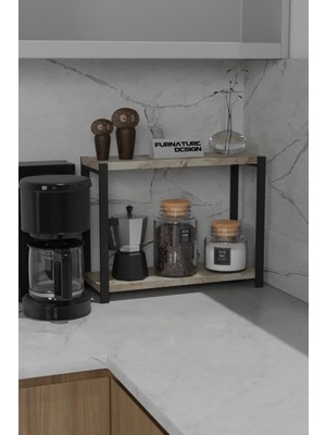 Cmkstore Metal Mutfak Tezgah Üstü Organizer 2 Yüksek Raflı Banyo Mutfak Düzenleyici Efes