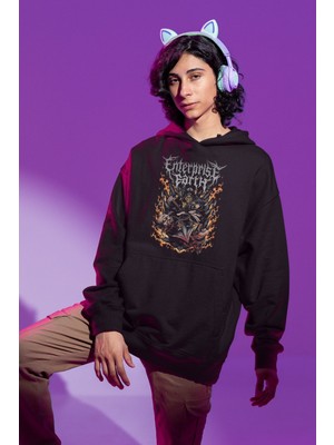 Fuddy Moda Mortal Kombat Scorpion Baskılı Kapüşonlu Sweatshirt, Unisex Oversize Mortal Kombat Baskılı Hoodie
