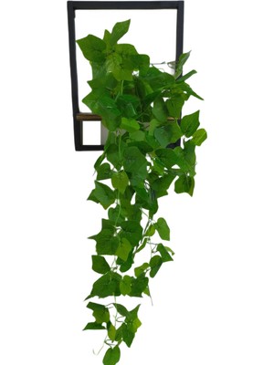 Ddtrend Ahşap Raflı Saksıda Sarkan Üzüm Yaprağı 5 Dal Sarmaşık Yapay Çiçek