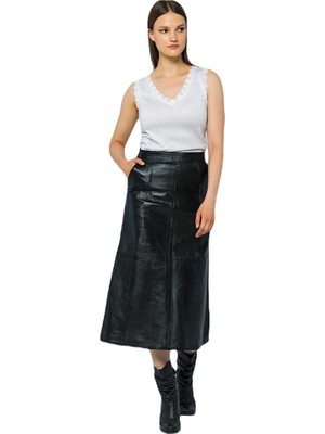 Basics & More Evaze Yan Cepli Hakiki Deri Etek - SK05