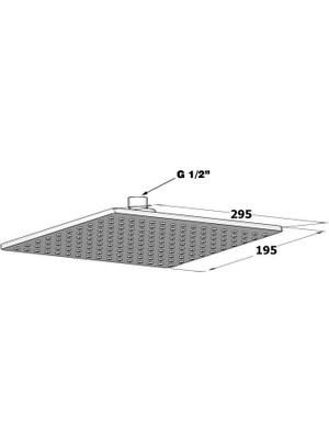 Fause Tepe Duş Başlığı 29,5X19 cm Siyah KTD122-B