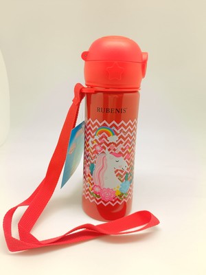 Rubenis Unicorn Figürlü Çelik Matara Kırmızı 500  ml   R cm  01