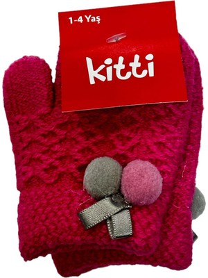 Karışık Kitti Bebe Örme Eldiven 1-4 Yaş Mint-1-4 Yaş