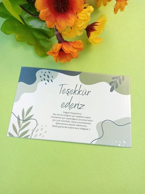 Emtory Home 100 Adet Lux Kalın Kuşe Tebrik Kartı - Teşekkür Kartı - Paketleme Kartı-  Lak Kaplama 8 x 5 cm (M3)