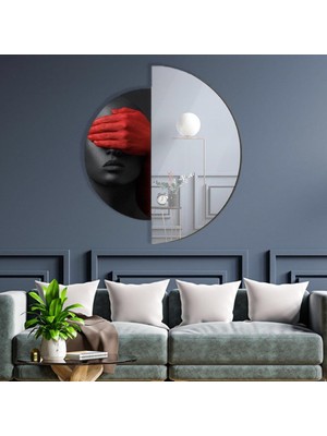 Nilisis Ayna Sanatsal Duvar Aynası, Tablo Detaylı Dekoratif Duvar Aynası 65x70 Cm