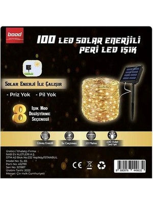 Bood 100LÜ LED Solar Enerjili LED Işık