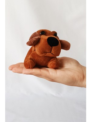 Dudu Kids Peluş Köpekli Anahtarlık - 8 cm - Tombik - Kahve - Doğum Günü Hediyesi - Çanta Süsü - Oyuncak