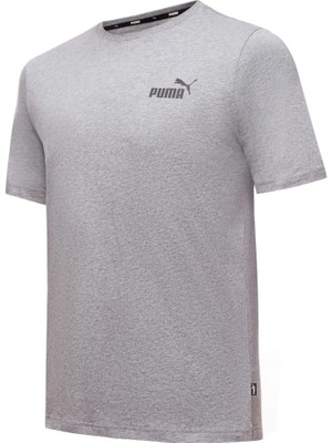 Puma Essentials Small Logo Erkek Gri Bisiklet Yaka Tişört