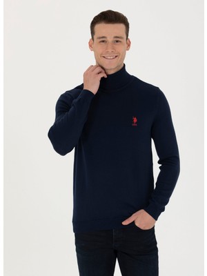 U.S. Polo Assn. Balıkçı Yaka Slim Fit Lacivert Erkek Forbes Kazak-SK23