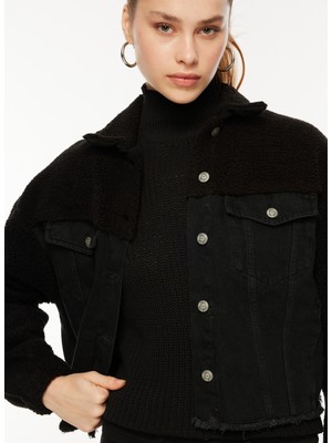 Only Normal Siyah Kadın Ceket Onlbella Ls Black Teddy Dnm Jacket