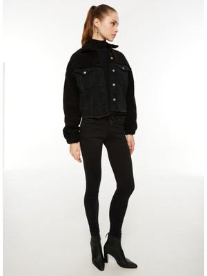 Only Normal Siyah Kadın Ceket Onlbella Ls Black Teddy Dnm Jacket