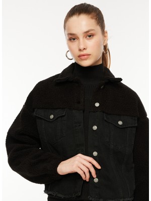 Only Normal Siyah Kadın Ceket Onlbella Ls Black Teddy Dnm Jacket