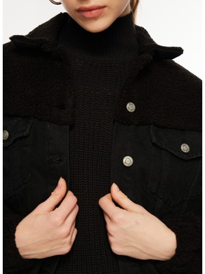 Only Normal Siyah Kadın Ceket Onlbella Ls Black Teddy Dnm Jacket