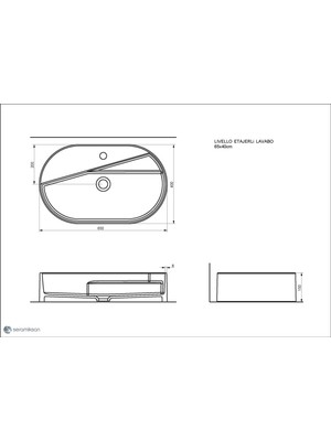 Seramiksan Livello Tezgah Üstü Yuvarlak Batarya Delikli Lavabo 65 cm