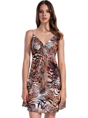 Vienetta Kadın Satenıp Askılı Kısa Boy Gecelik
