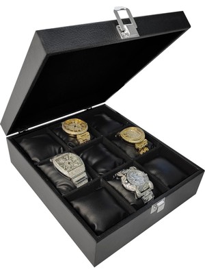 Chavin Siyah Deri 9 Lı Saat Kutusu St9-27