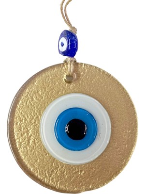 Mixperi Mini Boy Gold Nazar Boncuklu Duvar Süsü 10 cm Cam Duvar Dekoru