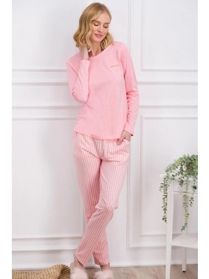 Pierre Cardin Kadın Çizgili Pijama Takım, Çeyize Uygun Kutulu, Uzun Kol Mevsimlik Penye Pijama Takım