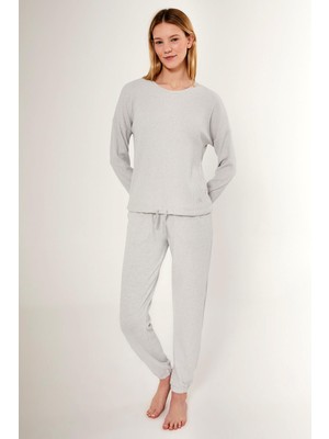 Pierre Cardin Kadın Uzunkol Geniş Yakalı Pijama Takım