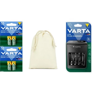 LCD Plug+ Plus Şarj Cihazı +(4 Adet 2700MAH Aa Şarjlı Pil)+Saklama Kılıfı