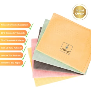 Varivas Ithal Çok Amaçlı Microfiber Yıkanabilir Temizlik ve Cam Bezi 5li Set
