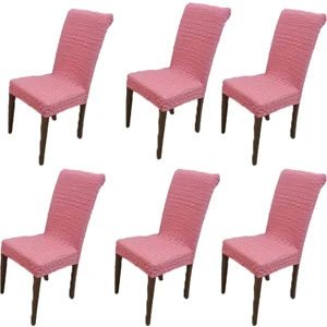 Güzelevim Tekstil Bürümcük Lastikli 6'lı Sandalye Kılıfı Sandalye Örtüsü GZL00000267