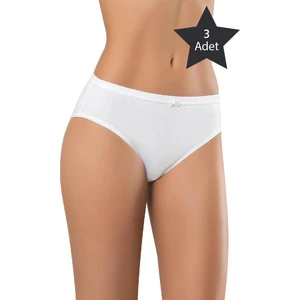 3'lü Beyaz Bayan Pamuk Külot 2501