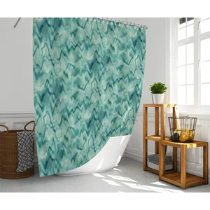 Tropik Home Banyo Duş Perdesi Mermer Desen Yeşil Dijital Baskılı Banyo Perdesi, Tek Kanat C HALKALI-180X200 cm