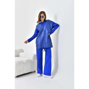 FTZ Women Kadın İki İp Paraşüt Detaylı Takım  Saks Mavi 30624
