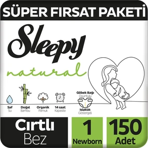 Natural Süper Fırsat Paketi Bebek Bezi 1 Numara Newborn 150 Adet