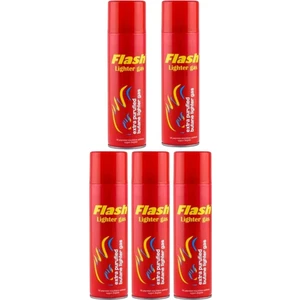Flash Lighter Çakmak Gazı 270 ml 5 Adet Parlı 8699621150502