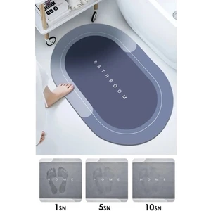 Kitchen Live Diatomit 3.5 mm Kauçuk Kaymaz Taban Süper Emici Abdest Banyo Paspası Diyatom Paspas 40X60 cm