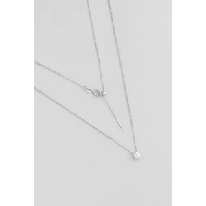 So CHIC Tektaş 18 Ayar Beyaz Altın Kaplama 45 cm Gümüş Minimal Kolye