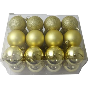 T. Concept Yılbaşı Süsü Çam Ağacı Topu 24’lü Noel Küresi 6 cm Gold