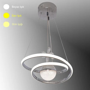 TT Aydınlatma TT404-TPL-KR Tt Aydınlatma Göz Modeli Krom Kaplama Tek Toplu 3 Renk Modüllü Ledli Avize