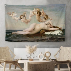 Harita Sepeti Alexandre Cabanel'İn Venüsün Doğuşu Isimli Eseri Kanvas Duvar Örtüsü-Halısı, The Birth Of Venus-5028