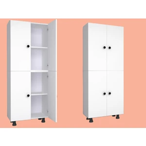 Yeni Vitrin %100 Mdf 4 Bölmeli 4 Kapaklı Beyaz Kiler Dolabı