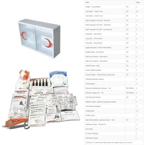 Plastik Ecza Dolabı Lux Beyaz + Ilkyardım Işyeri Okul Fabrika Içerik Paketi Full Set