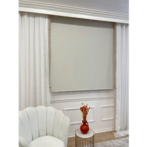 Alüminyum Kasa Stor Perde Kalın Polyester Kumaş Düz Desen 1 Adet Modern Tasarım