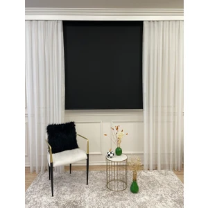 Düz Desenli Stor Perde Kalın Polyester Kumaş ve Alüminyum Kasa ile 1 Adet