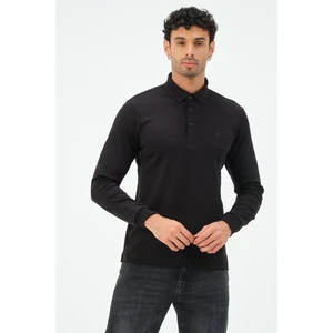 Uzun Kollu Siyah Regular Erkek Polo Yaka T-Shirt