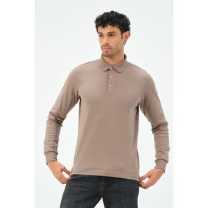 Uzun Kollu Vizon Regular Erkek Polo Yaka T-Shirt