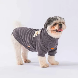 Antrasit Turtleneck Küçük Irk Köpek Likralı Triko