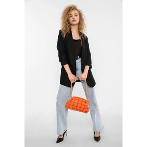 Saria Moda Sarı Kadın Büzgü Nakışlı Burslu Çanta