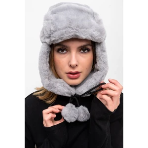 Saria Moda Kulaklıklı Ponpon Detay Kürk Kar Bere/sapka