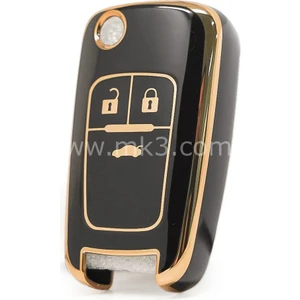 Barkas Elektronik Chevrolet Cruze Aveo Sustalı Nano Anahtar Kılıfı 3 Buton Siyah